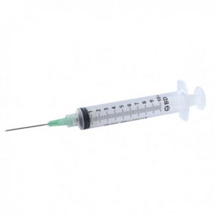 Jeringa estéril de plástico 10mL.
